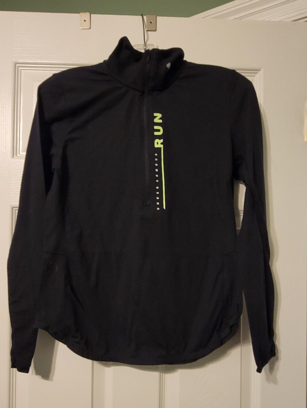 Under Armour Black HEATGEAR Fitted Running Top with White Logos
